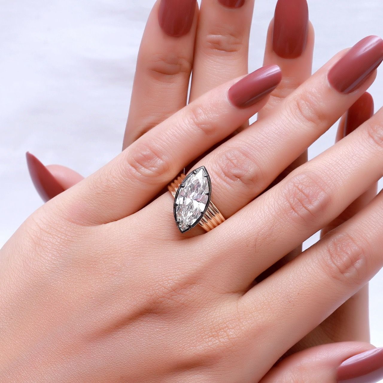 Marquise Cut Lab Grown Diamond Ring