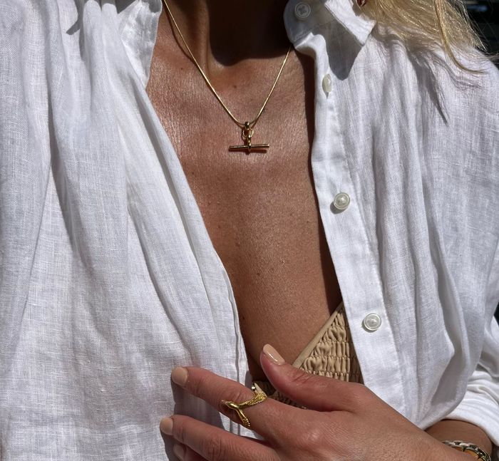 Kelly Springham T-Bar with Snake Chain Necklace