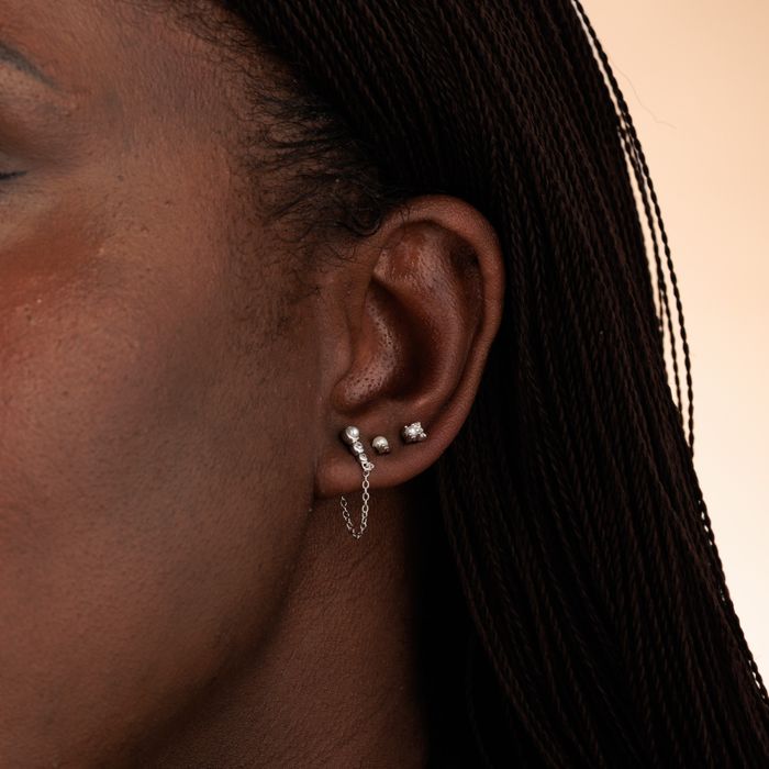 Hannah Martin Chained Pearl Stud Earrings