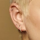 Sparkling Moon Single Flat Back Earring