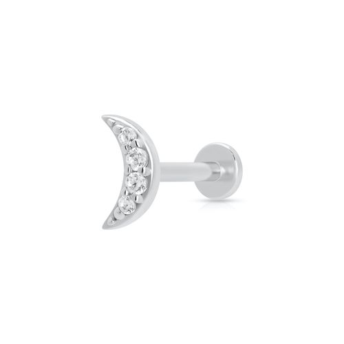 Sparkling Moon Single Flat Back Earring