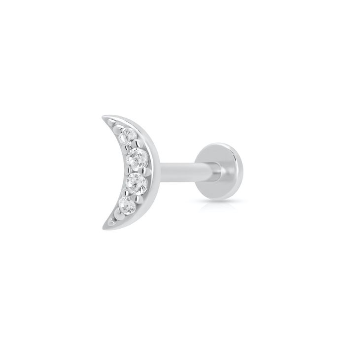 Sparkling Moon Single Flat Back Earring