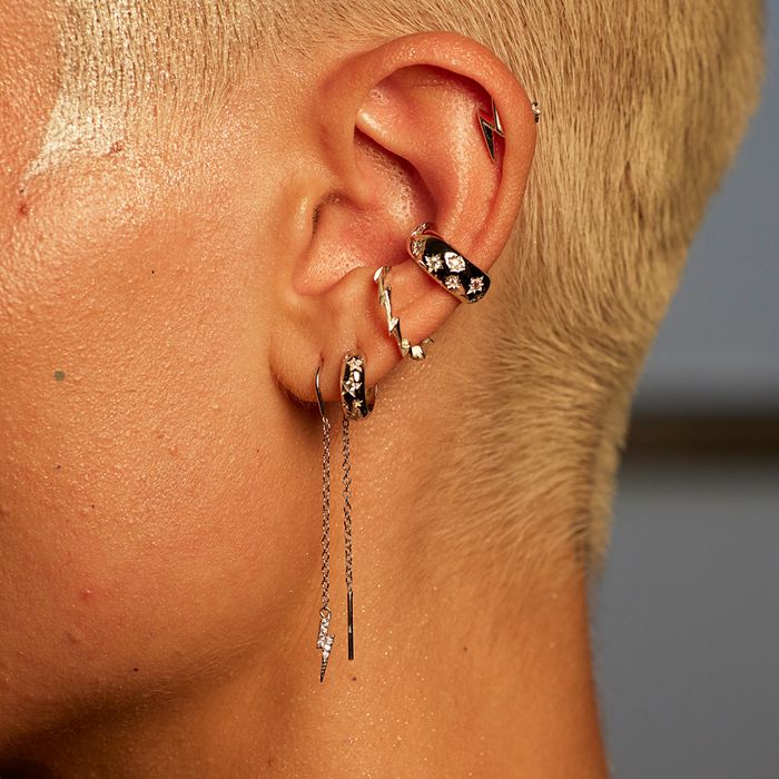 Sparkling Lightning Bolt Threader Earrings