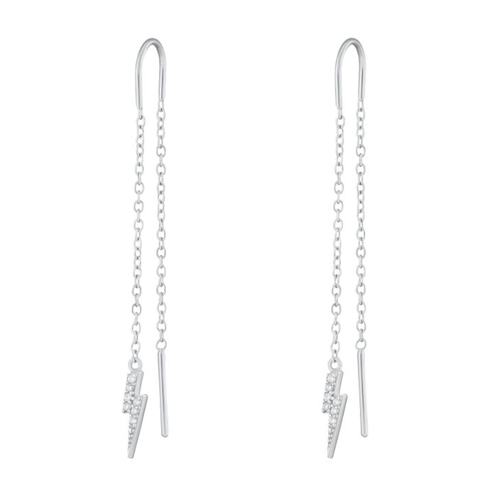 Sparkling Lightning Bolt Threader Earrings