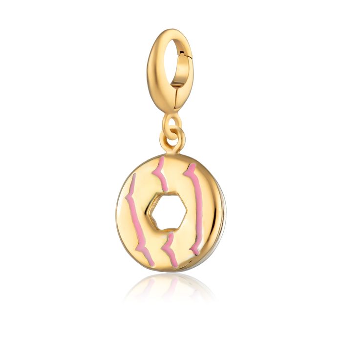 Party Ring Biscuit Charm with Pink Enamel