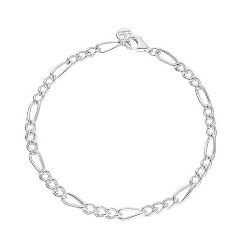 Large Linked Figaro Charm Bracelet