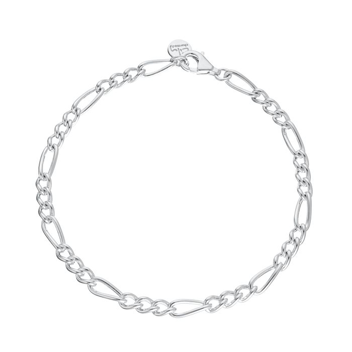 Large Linked Figaro Charm Bracelet