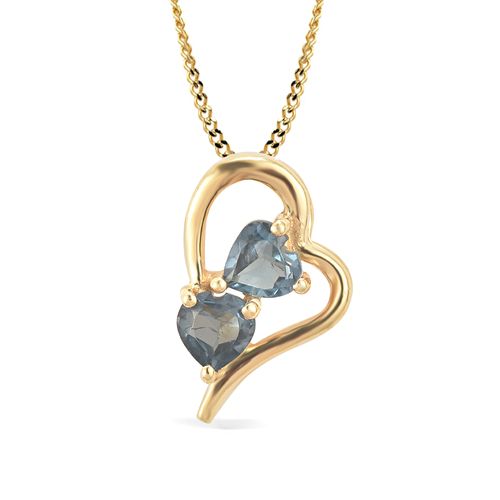 London Blue Topaz Heart Pendant with Prong Setting