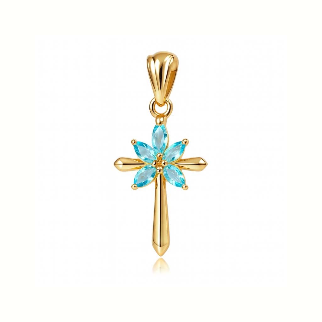 Sky Apatite Marquise Pendant with Prong Setting