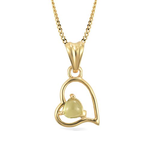 Peridot Heart Pendant with Prong Setting