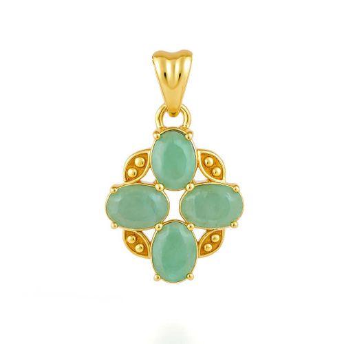 Emerald Oval Pendant with Prong Setting