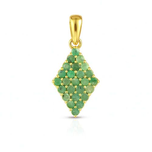Emerald Round Pendant with Prong Setting