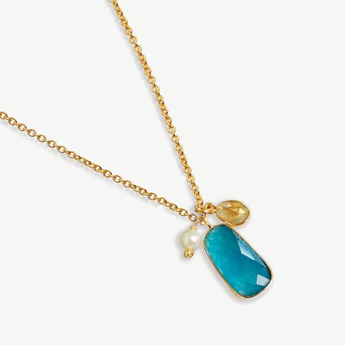 Grecian Seas Gemstone & Pearl Necklace