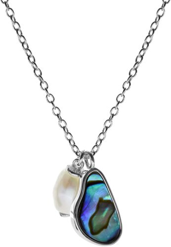 Bronwen paua shell and freshawter pearl necklace