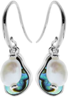 Bronwen paua shell and freshawter pearl earrings