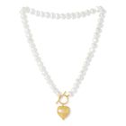 Cultured freshwater pearl necklace & bracelet with gold vermeil heart