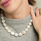 Large irregular cultured freshwater pearl necklace with sterling silver clasp