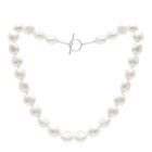 Large irregular cultured freshwater pearl necklace with sterling silver clasp
