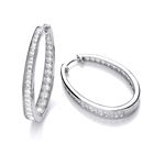 Silver & Cubic Zirconia Opulent Hoop Earrings