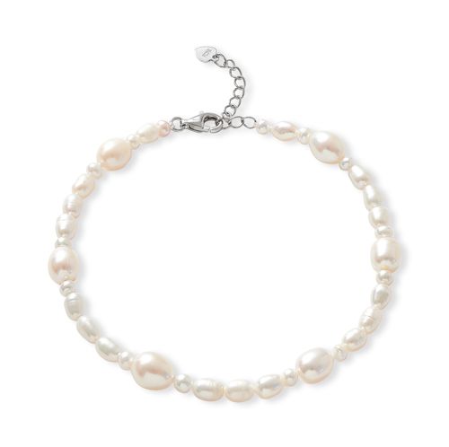 Single strand mixed pearl bracelet with stg silver lobster clasp