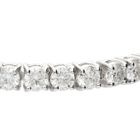 Sterling Silver Rhodium Moissanite Half Tennis Slider Bracelet