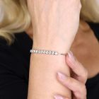 Sterling Silver Rhodium Moissanite Half Tennis Slider Bracelet