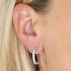 Sterling Silver Rhodium Moissanite Half Hoop Earrings