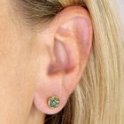 Sterling Silver Gold Plated Blue Amber Stud Earrings