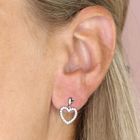 Sterling Silver Rhodium Heart Moissanite Stud Earrings