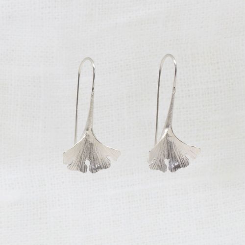 Ginkgo Leaf Drop Earrings