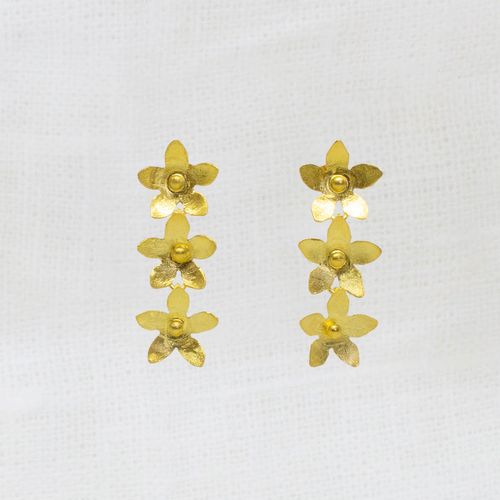 Triple Drop Daisy Chain Earrings