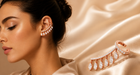 Aurora Cascade Round Brilliant & Pear Cut Lab Grown Diamond Ear Cuffs