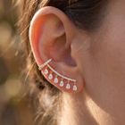 Aurora Cascade Round Brilliant & Pear Cut Lab Grown Diamond Ear Cuffs