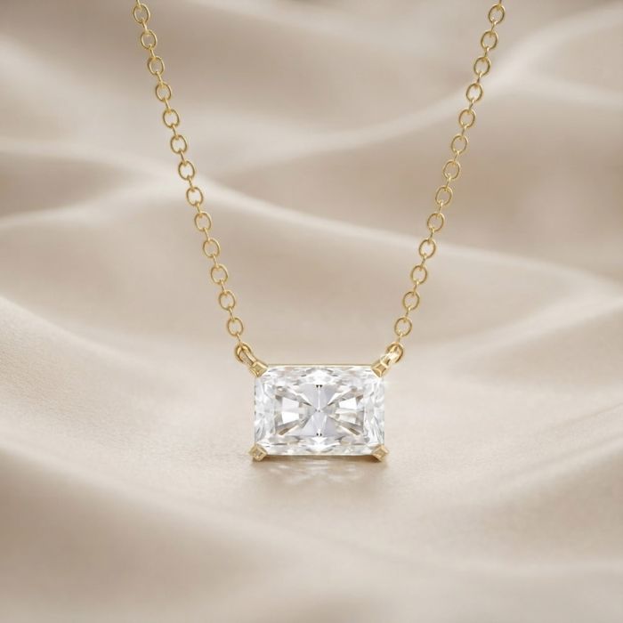 Radiant Solitaire Diamond Pendant Necklace
