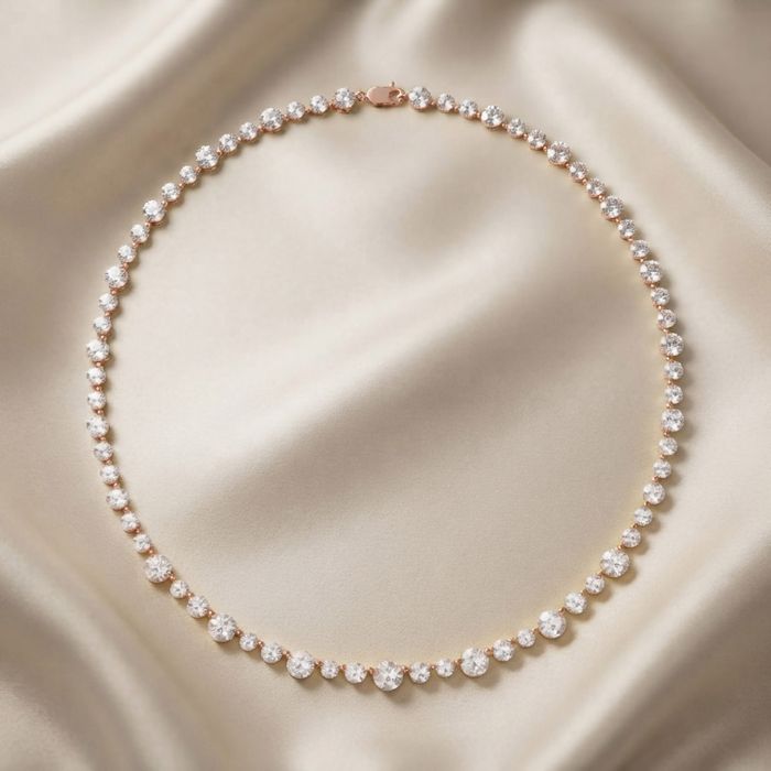  Eternal Radiance Round-Cut Diamond Tennis Necklace