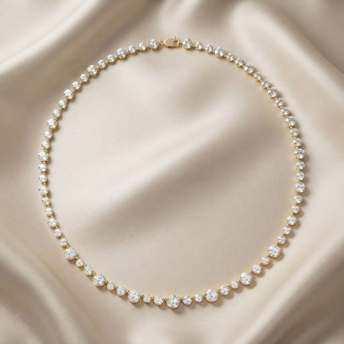  Eternal Radiance Round-Cut Diamond Tennis Necklace