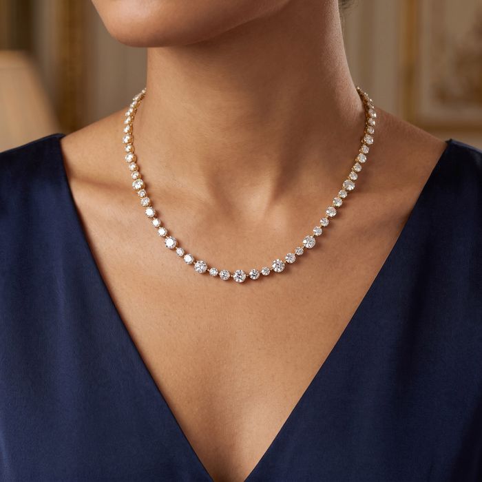  Eternal Radiance Round-Cut Diamond Tennis Necklace