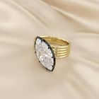 Noir Elegance Marquise Solitaire Gold Ring