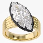 Noir Elegance Marquise Solitaire Gold Ring