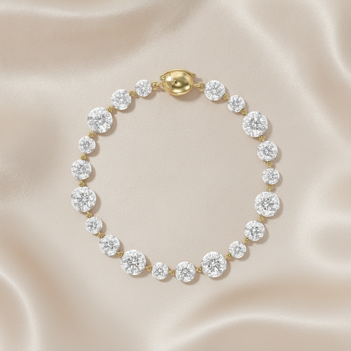 Bezel-Set Round Lab-Grown Diamond Tennis Bracelet