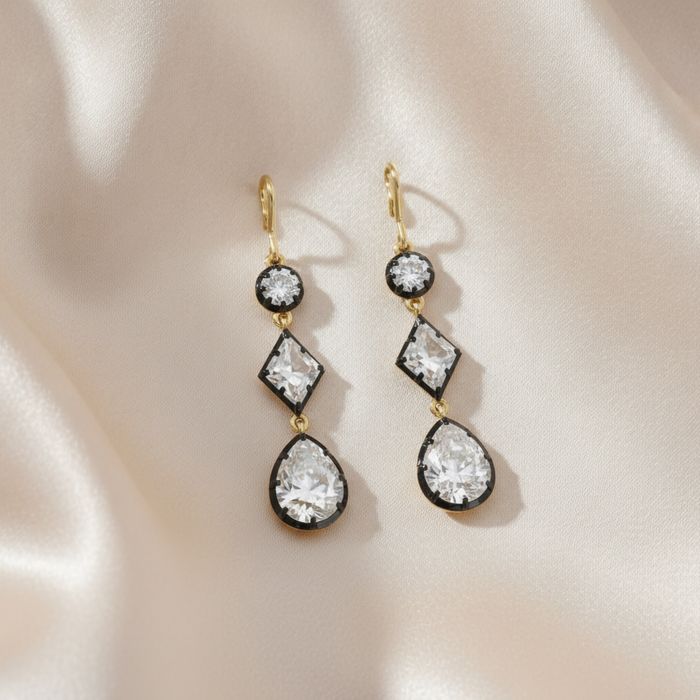 Georgian-Inspired Multi-Shape Lab-Grown Diamond Drop Earrings