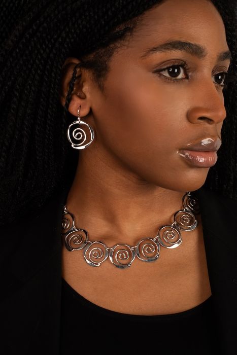 Sculptured Spirals Dangly Earrings