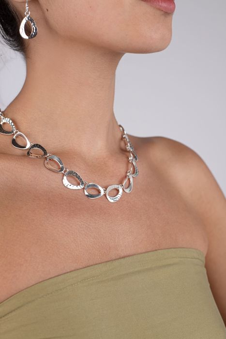 Smooth And Textured Triangle Necklace