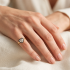 Radiant Heart Black Halo Ring