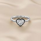 Radiant Heart Black Halo Ring