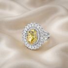 Elegant Yellow Halo Statement Ring