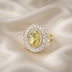 Elegant Yellow Halo Statement Ring