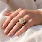 Elegant Yellow Halo Statement Ring