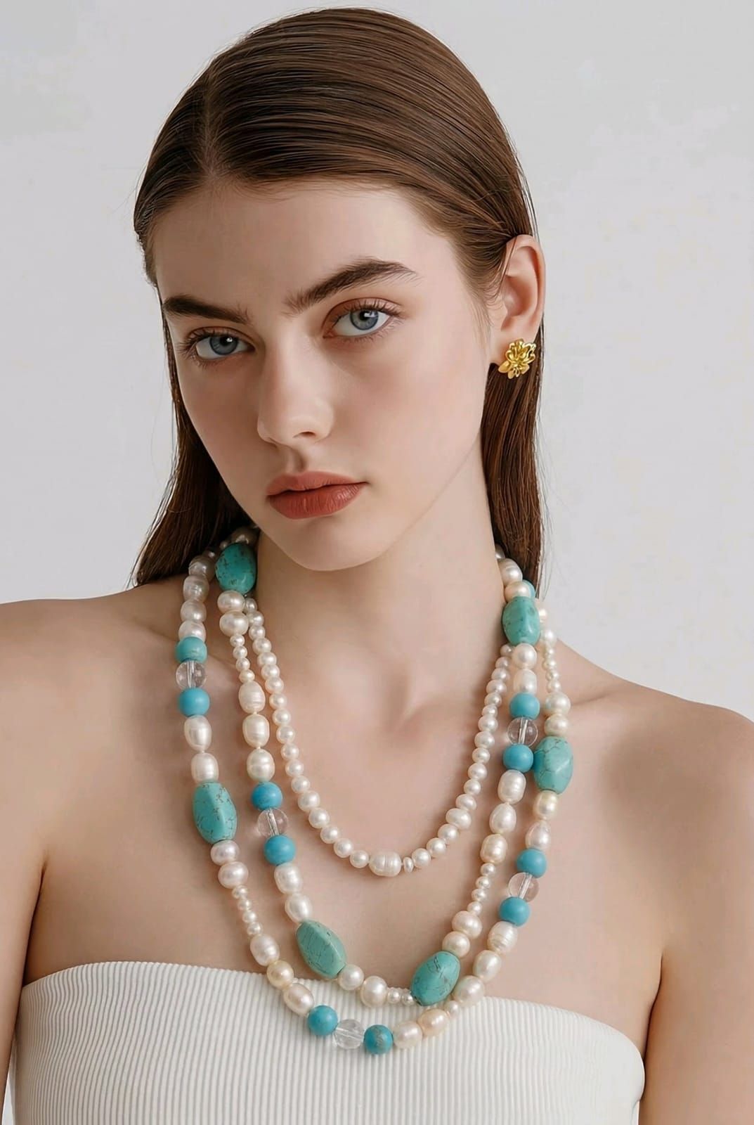 Turquoise And Quartz Necklace