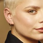 Huggie Earrings with Clear Stones